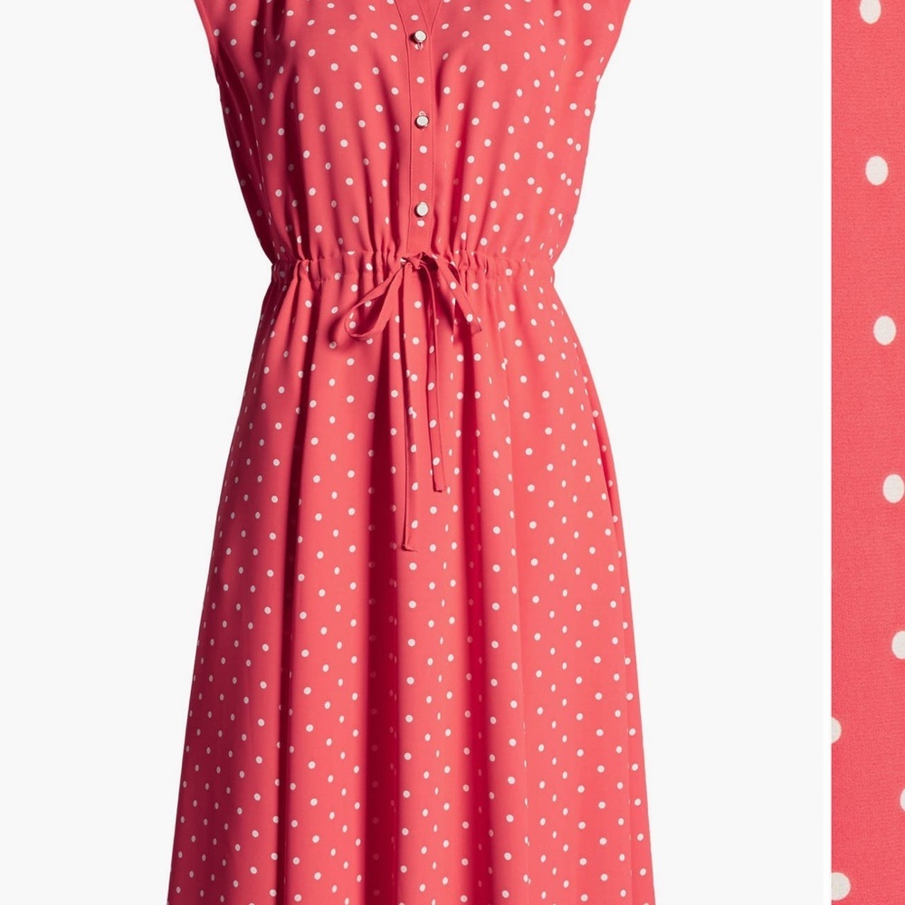 New Anne Klein Dot Print A-line Dress - Picture 5 of 6